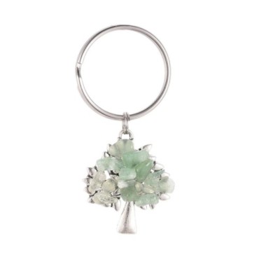 Porte-clés Ø 2,8 cm arbre de vie avec éclats différentes pierres