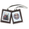 Scapulaire en tissus de saint Benoit avec explication H. 4,5 x 5 cm. Sachet individuel..