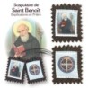 Scapulaire en tissus de saint Benoit avec explication H. 4,5 x 5 cm. Sachet individuel..