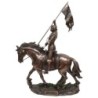 Statue bronze coulé à froid de Jeanne d'Arc à cheval, H. 28 cm