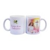 Mug blanc en ceramique texte: Souvenir de ma confirmation H.9.5 Ø 8 cm..