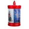 Lumignons a piles hauteur 10 cm duree 60 jours couleur rouge avec image du saint.