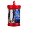 Lumignons a piles hauteur 10 cm duree 60 jours couleur rouge avec image du saint.