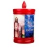 Lumignons a piles hauteur 10 cm duree 60 jours couleur rouge avec image du saint.