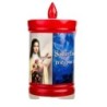 Lumignons a piles hauteur 10 cm duree 60 jours couleur rouge avec image du saint.