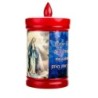 Lumignons a piles hauteur 10 cm duree 60 jours couleur rouge avec image du saint.
