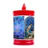 Lumignons a piles hauteur 10 cm duree 60 jours couleur rouge avec image du saint.