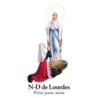 Autocollant Transparent detoure de saint avec priere H. 10.5 x 6.5 cm pour bougie de neuvaine..