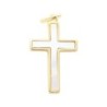 Croix de cou en plaqué or et nacre (3,45 g) – H. 2,2 cm. Livrée en boîte..