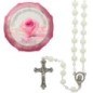 Chapelet grains ronds fluo  à 6 mm- sur chaine de couleur argenté longueur jusqu'au coeur 33 cm- Différents parfums-
