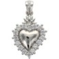 Pendentif de l'EX VOTO en laiton de couleur argentée et contour avec zircons H. 1,8 cm
