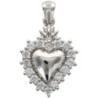 Pendentif de l EX VOTO en laiton de couleur argentée et contour avec pierres OZ H. 1.8 cm.