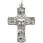 Croix de cou en laiton de couleur argenté avec l'EX-VOTO au centre, hauteur 2.7 cm.
