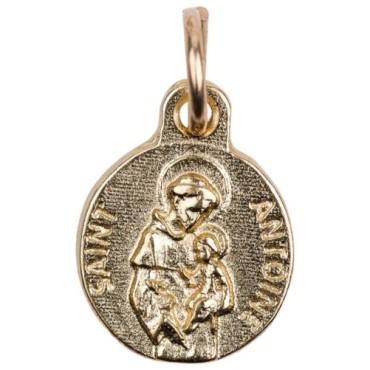 Médaille moulée en métal couleur dorée Ø 1.2 cm, Plusieurs Saints.