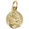 Médaille moulée en métal couleur dorée Ø 1.2 cm, Plusieurs Saints.