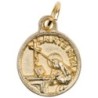 Médaille moulée en métal couleur dorée Ø 1.5 cm. Plusieurs saints.