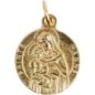 Médaille moulée en métal couleur dorée Ø 1.8 cm. Plusieurs saints.