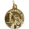 Médaille moulée en métal couleur dorée Ø 1.8 cm. Plusieurs saints.