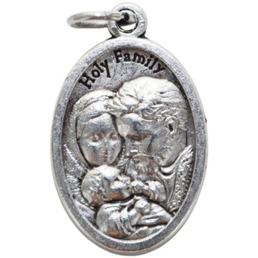 Médaille en métal couleur argentée forme ovale H. 2,2 cm. Plusieurs saints.