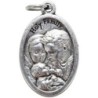 Médaille en métal couleur argentée forme ovale H. 2,2 cm. Plusieurs saints.