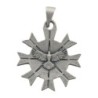 Médaille en métal du saint Esprit Ø 2 cm couleur argentée. LOT DE 12