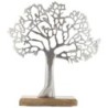 Arbre de vie en métal sur socle en bois de manguier - H. 27 cm