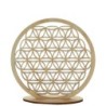 Support Fleur de vie en bois naturel socle diamètre 20 cm..