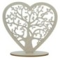 Arbre de vie forme coeur en bois sur socle H. 20 cm