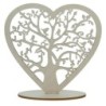 Arbre de vie forme coeur en bois sur socle H. 20 cm