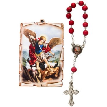 Dizainier bois de rose Ø 7 mm avec cadre bois image collée H. 7 x 5 cm, livre en sachet.