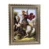 Cadre couleur dorée bord dentelle en plastique H. 28,2 x 22,2 cm avec image, plusieurs saints.