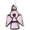 Medaille forme ange metal couleur argentee Ø 1 cm, emaillee plusieurs couleurs.