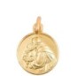 Medaille en plaque or Ø 14 mm, plusieurs saints. Livree en boite..
