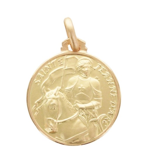 Medaille en plaque or Ø 1,6 cm, plusieurs saints. Livree en boite..