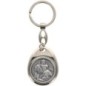 Porte-clés Saint Christophe en forme de galet – métal Ø 3,5 cm.