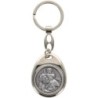 Porte-clés Saint Christophe en forme de galet – métal Ø 3,5 cm.