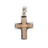 Croix de cou bicolore en argent 925 °/°° 1,5 cm ( 1,35 g). Livrée en boite..