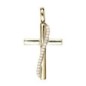 Croix de cou en plaqué or avec liseré, sertie de pierres OZ – H. 2,5 cm. Livrée en boîte..