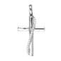 Croix de cou en argent 925 °/°° avec liseré sertie de pierres OZ H. 2,5 cm (1,90 g). Livrée en boite..