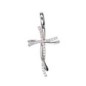 Croix de cou double enlacée en argent 925 (1,18 g) et pierres OZ – H. 2,3 cm. Livrée en boîte..