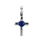 Croix de cou en argent 925°/°° avec pierres OZ au centre H. 1,8 cm (1,44 g) - 2 couleurs. Livree en boite.