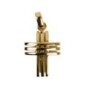 Croix de cou bombée, évidée en plaqué or – H. 1,7 cm. Livrée en boîte..