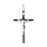 Croix de cou plate avec Christ en argent 925°/°° H. 2,7 cm (1,99 g). Livrée en boite..