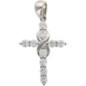 Croix de cou en pierres OZ, centre torsadé en argent 925 rhodié, hauteur 2,5 cm (1,62 g), livree en boite..