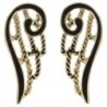 Boucle d'oreille forme aile d'ange en plaqué or H 1.5 cm. Livré en boite..