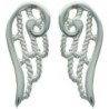 Boucle d'oreille forme aile d'ange en argent 925 rhodié. H 1.5 cm (1.2 g). Livrée en boite..
