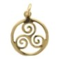 Pendentif triskel encerclé 1,5 cm en plaqué or. Livré en boîte.