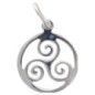 Pendentif triskel encercle 1,5 cm en argent 925 °/°° Rhodie (0.6 g). Livre en boite.