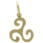 Pendentif triskel 1,3 cm en plaqué or. Livré en boîte.