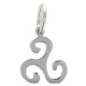Pendentif triskel 1,3 cm en argent 925 °/°° Rhodié (0.6 g). Livré en boîte.